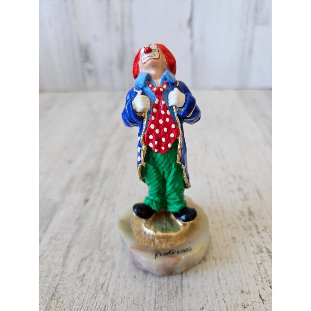 Ron Lee clown tuxedo‎ circus smiling 2000 Gold figurine statue